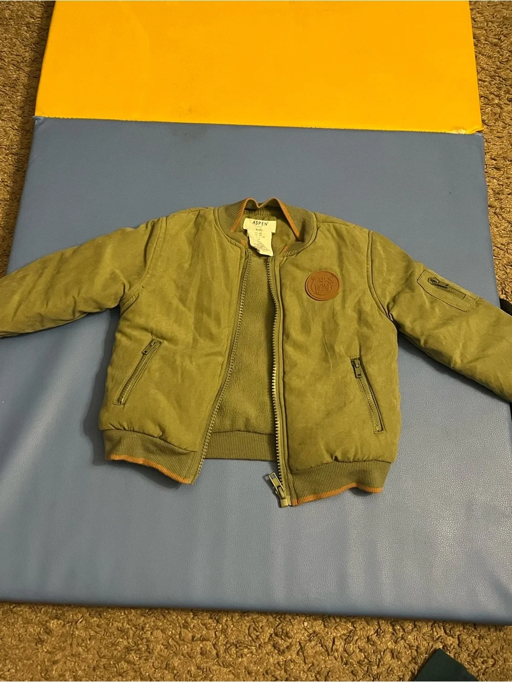 Aspen Kids Olive Green Puffer Bomber Jacket 18M
